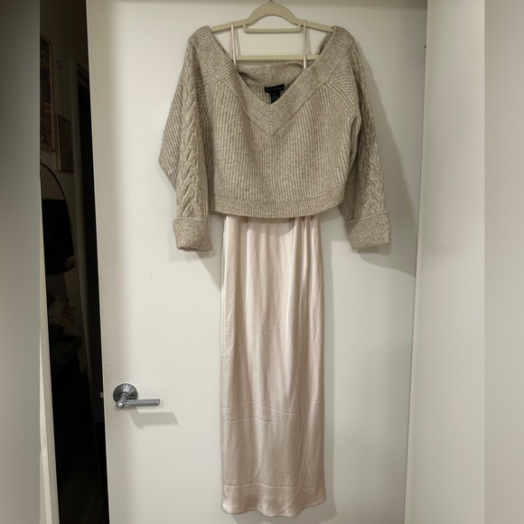 🦢 Anthropologie Mare Mare Twofer Satin Slip Dress and Sweater Set - Picture 7 of 10